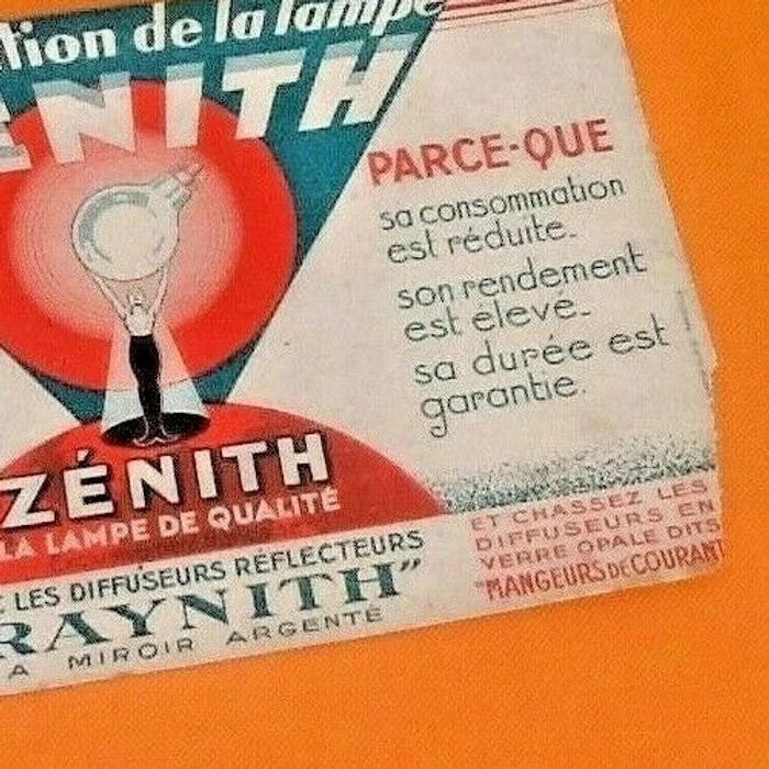 Ancien buvard   La réputation de la lampe Zénith Imprimerie Marseillaise Marseille - photo numéro 4