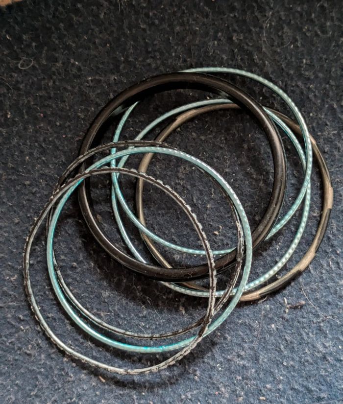 Lot de joncs noirs et bleus - photo numéro 2