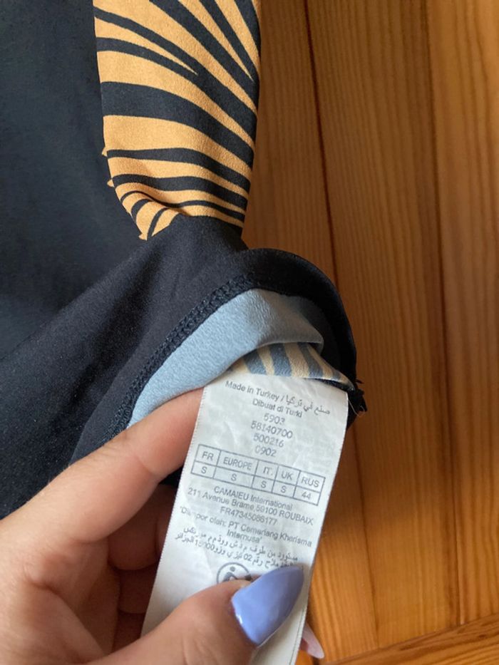 Blouse manche courte femme 36 camaïeu - photo numéro 3