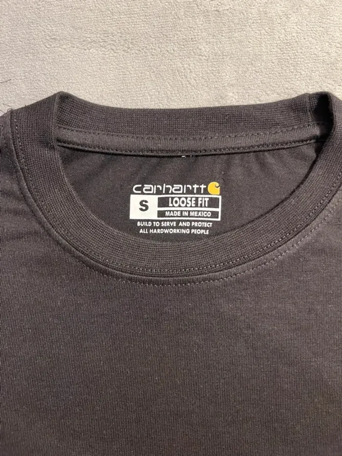 T-shirt Carhartt Crewneck Loose Fit – Noir – Big Logo – Taille S - photo numéro 6