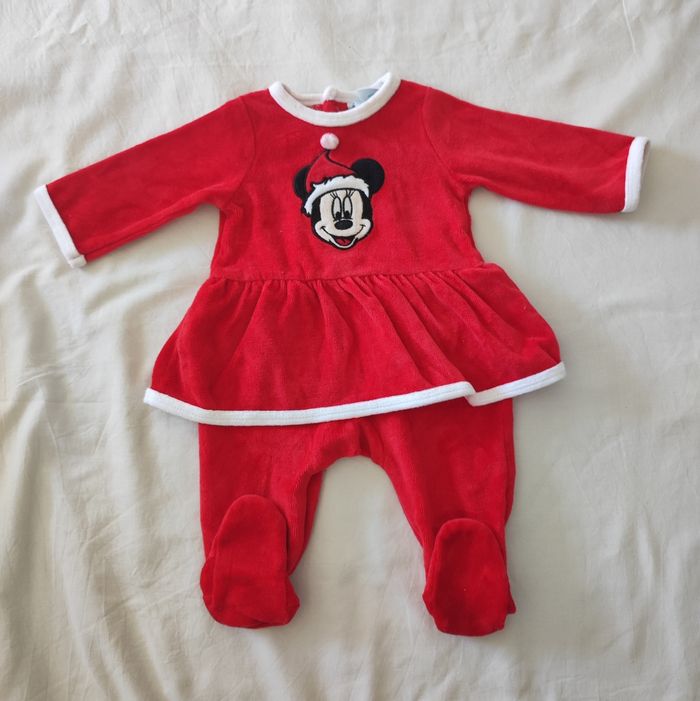 Pyjama bébé Noël 3 mois Disney Minnie rouge - photo numéro 2