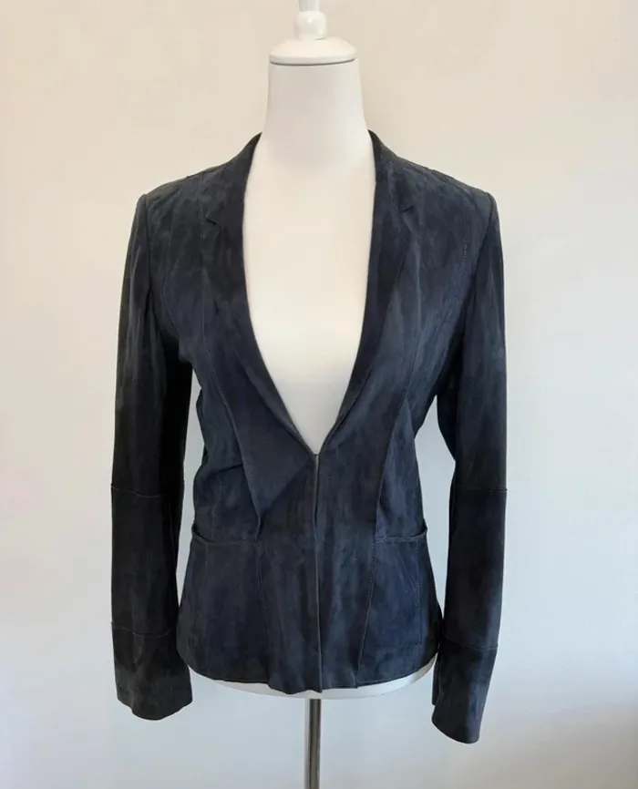 Veste IKKS en cuir de chèvre marine taille M