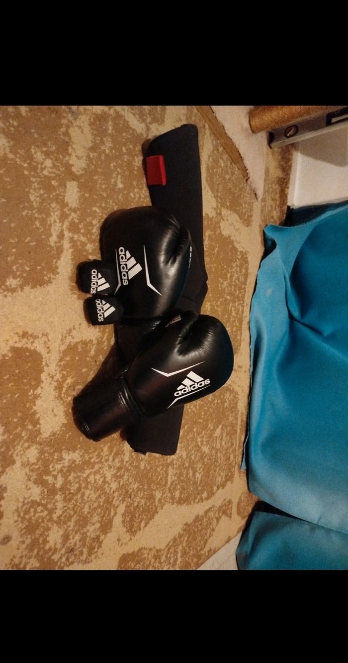 Gants de boxe+ protège pieds tibia