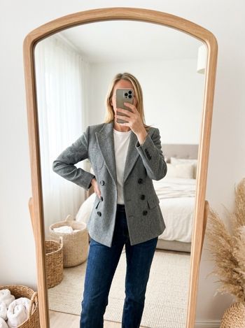 Veste blazer ba&sh grise anthracite taille XS coupe cintrée femme style chic