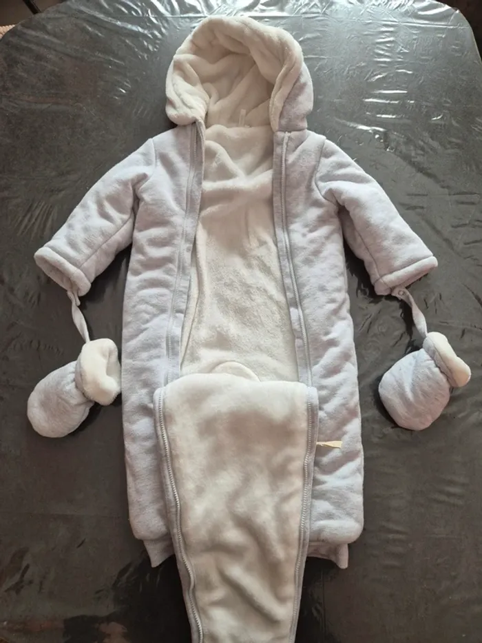 Doudoune grenouillère cygne hiver bébé fille - photo numéro 5