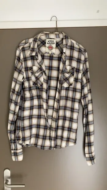 Chemise homme manches longues à L Japan Rags rayures et carreaux