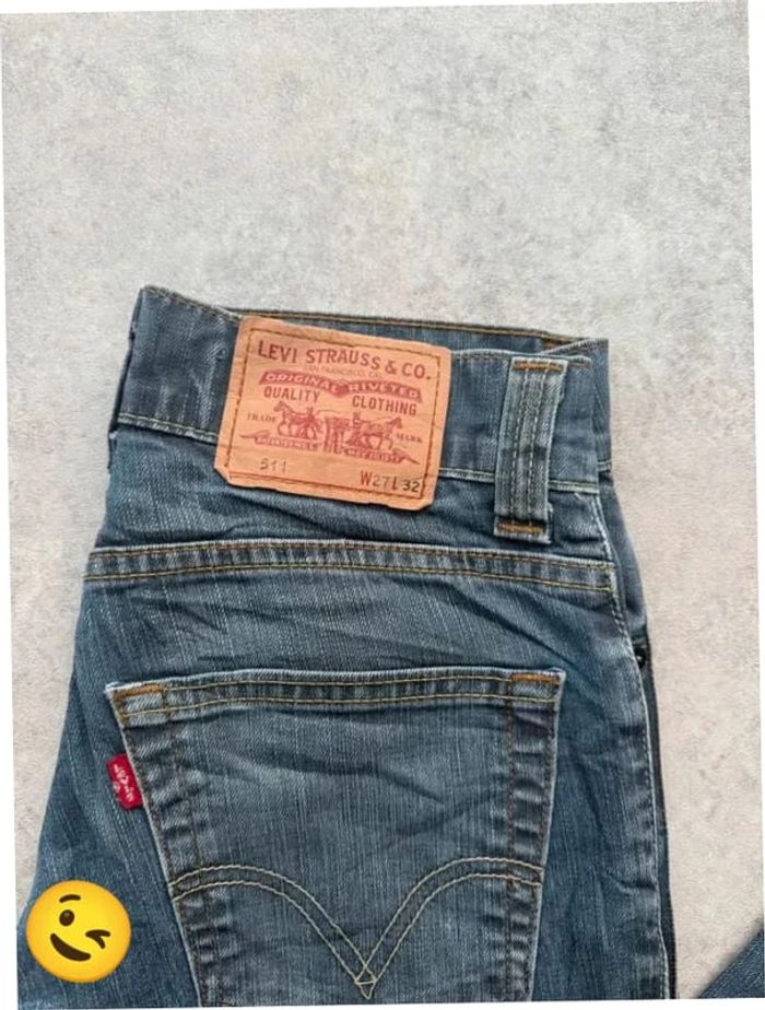Jeans Levi's 511 W27 FR36 L32 coupe droite bleu Femme women pan687b - photo numéro 2