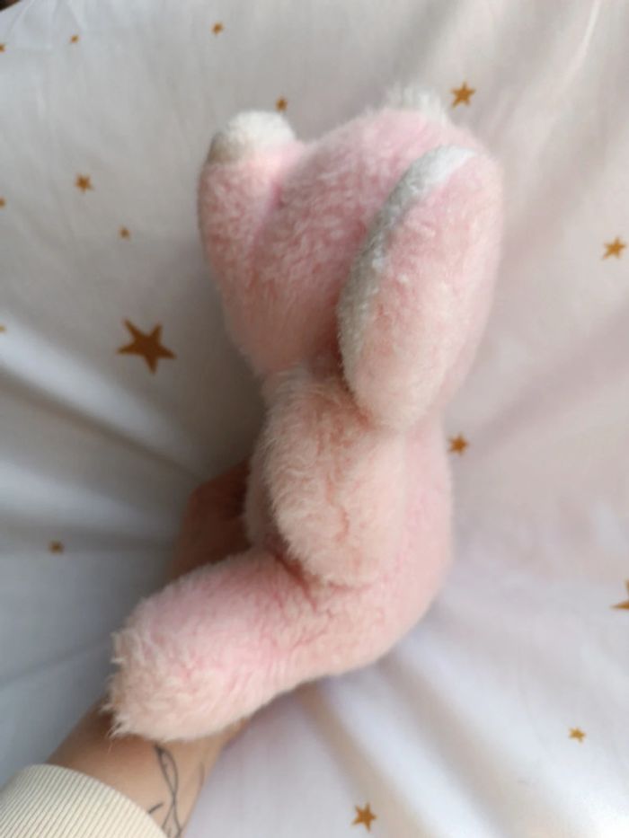 Petite peluche small doudou plush éléphant souris mouse rose pink ajena vintage vtg boulgom hochet - photo numéro 5