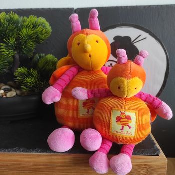 Lot Peluche Doudou Moulin Roty Louna Abeille Orange Jaune Rose #geektradedoudou