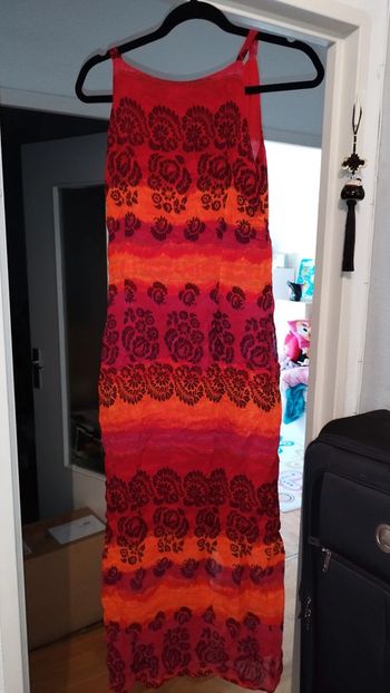 Robe longue Etam taille 38 rouge orange made in France