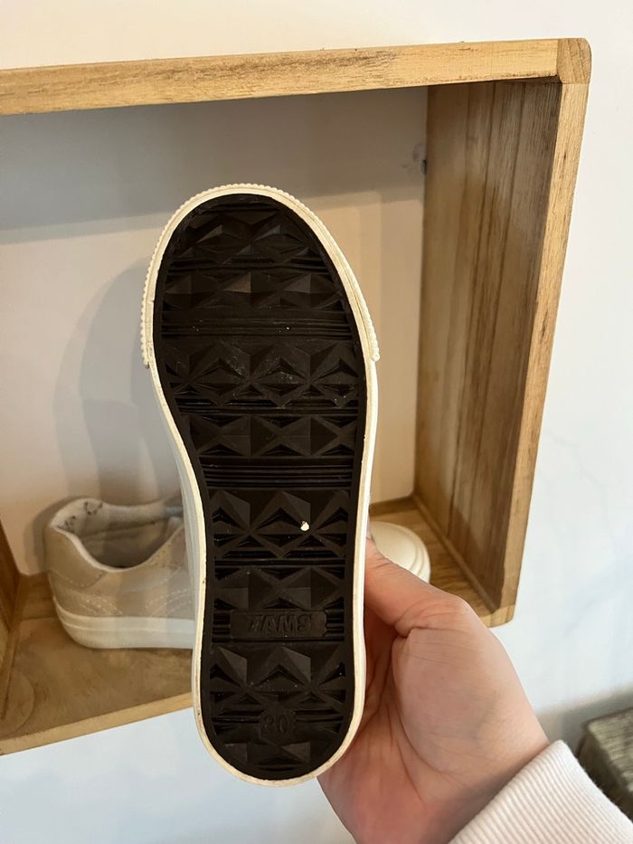 Baskets en toile beige taille 30 tams tbe - photo numéro 5