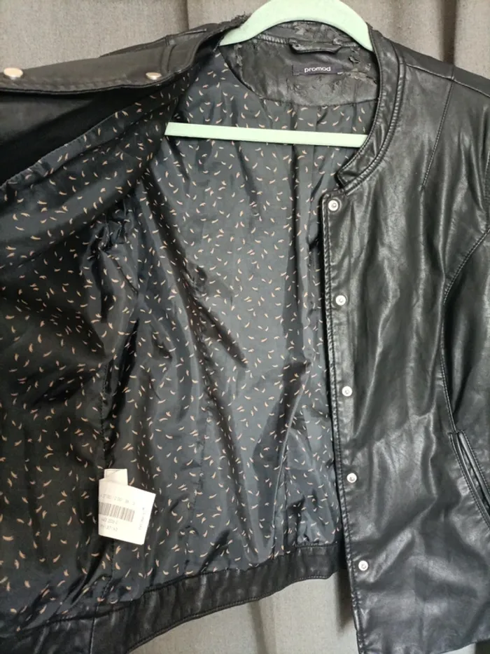 Veste cardigan simili cuir - photo numéro 7