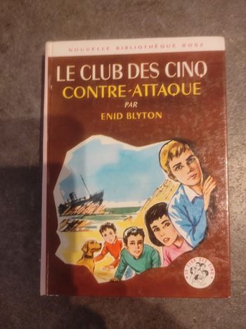 Les Club des Cinq contre-attaque Enid Blyton Bibliothèque Rose cartonnée 1967