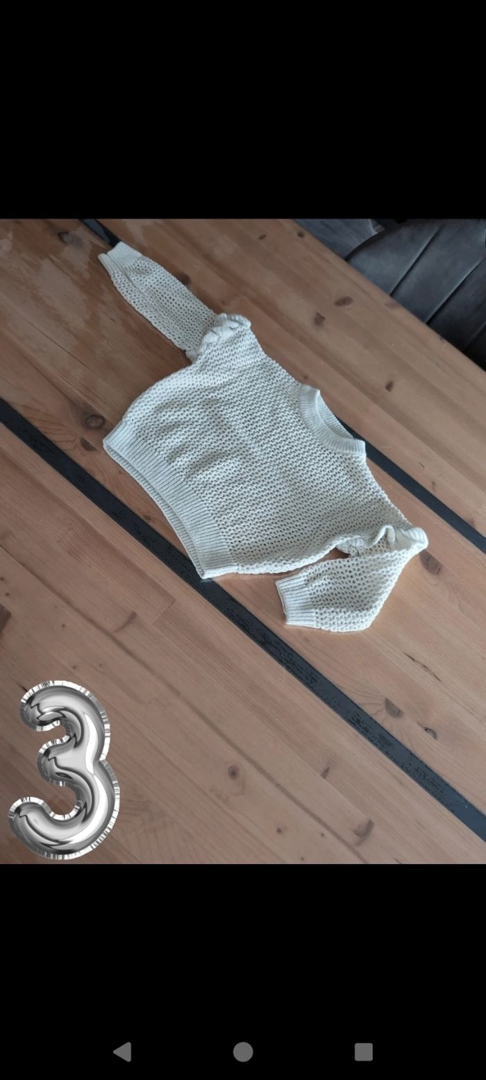 Pull ajouré en laine fille 3 ans