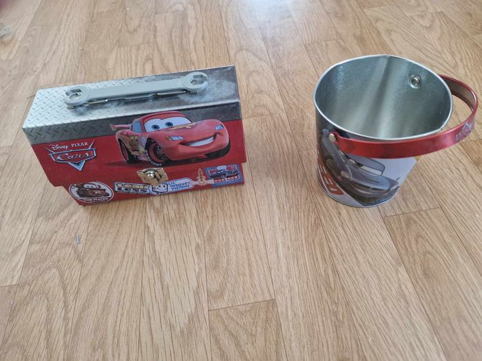 🚗🏁 Lot 2 rangements CARS – boîte + pot avec anse - photo numéro 4