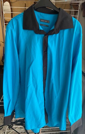 Chemise turquoise noir 45/46