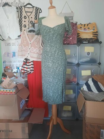 Robe kaki fleurie 36 Don't call me Jennyfer #lora11femme36