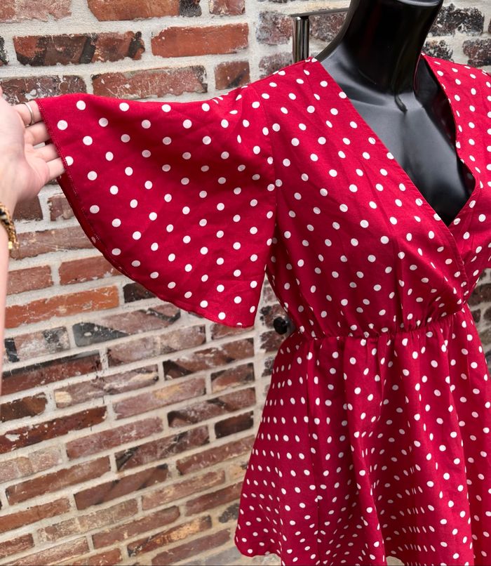 🐞Robe à pois à manches papillon et col V - Taille 34 (XS) Shein - photo numéro 3