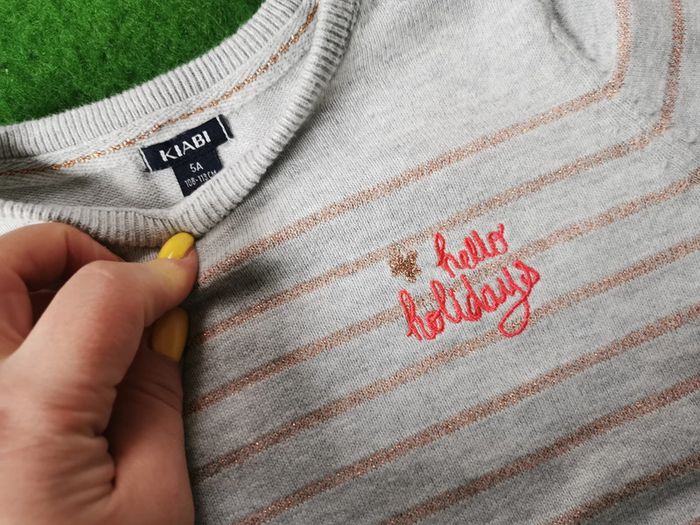 Gilet gris à rayures fille 5 ans Kiabi - photo numéro 3