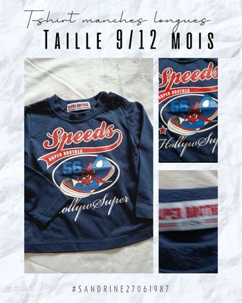 T-shirt manches longues bleu