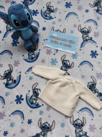 Gilet Mixte Tex baby - 3 mois - crème - Etat : Excellente