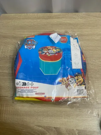 Pouf de rangement rouge et bleu Pat Patrouille 28x28x27 cm - max 25 kg Nickelodeon neuf - n84p