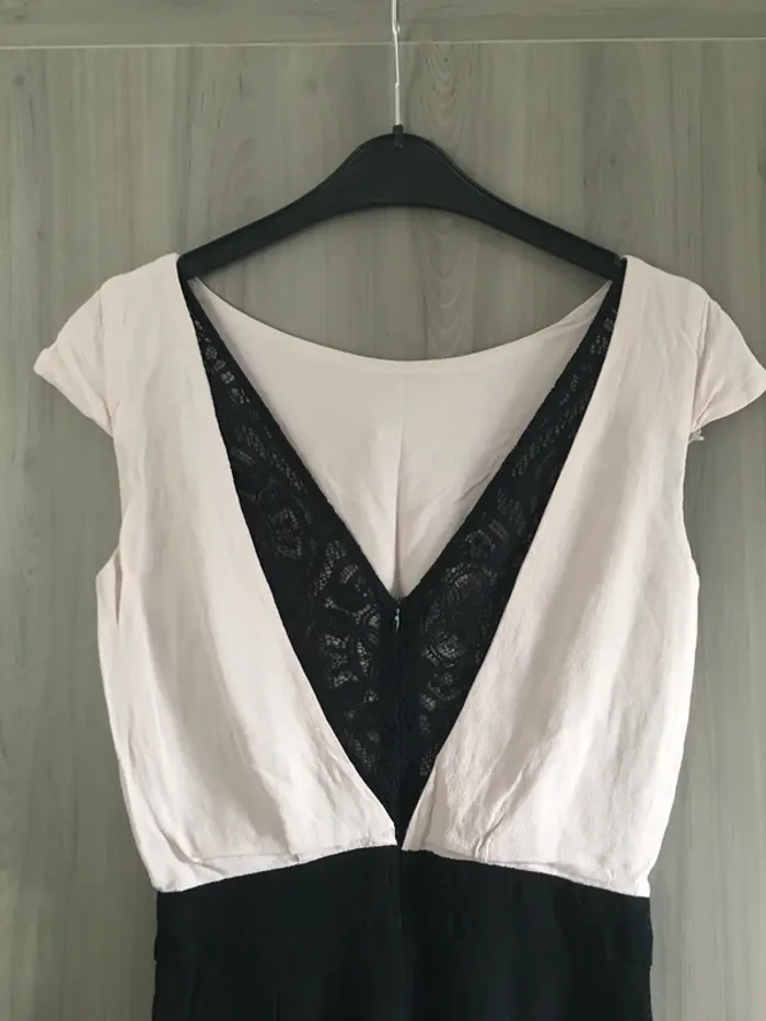 Combishort habillé noir et rose pâle avec dentelle naf naf taille 36 - photo numéro 5