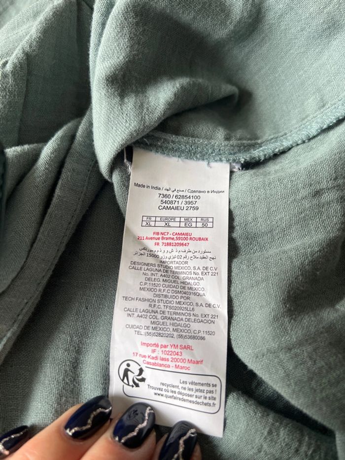 Blouse sans manches camaïeu taille XL 42 vert d’eau - photo numéro 4