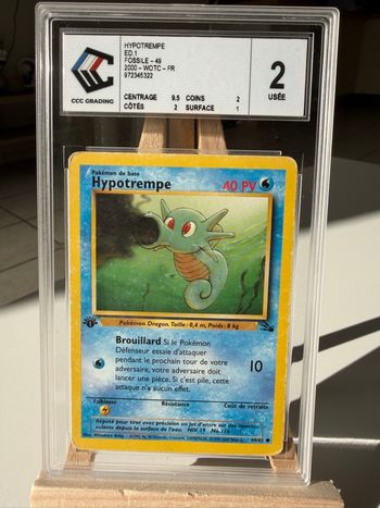 Carte Pokémon commune Hypotrempe 49/62 CCC 2  Fossile Édition 1 FR Wizards