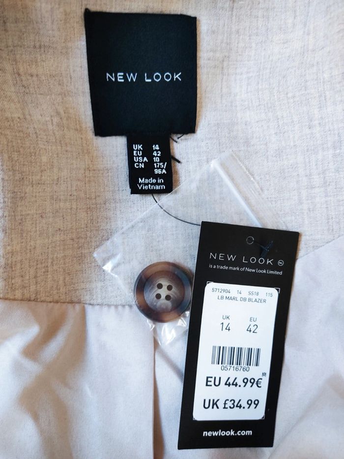 Veste tailleur femme beige et marron 42 New Look Neuve avec étiquette - photo numéro 4