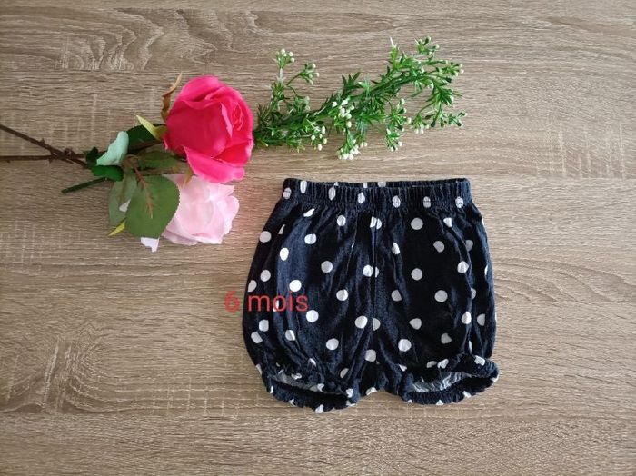 Short en tissus bleu marine a pois blanc