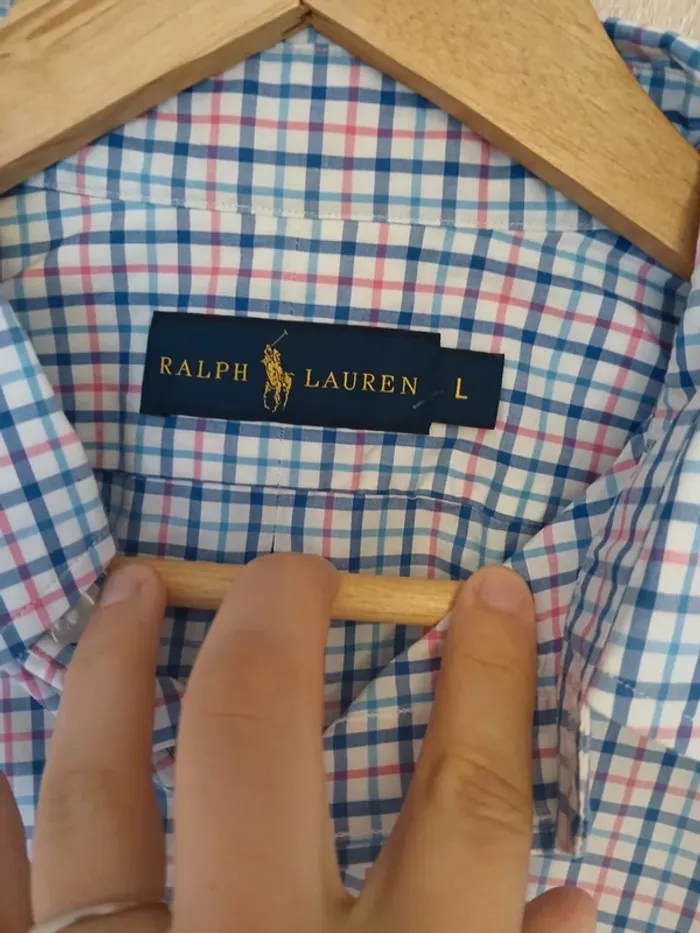 Chemise à carreaux rouge bleu et blanc L ralph lauren - photo numéro 3