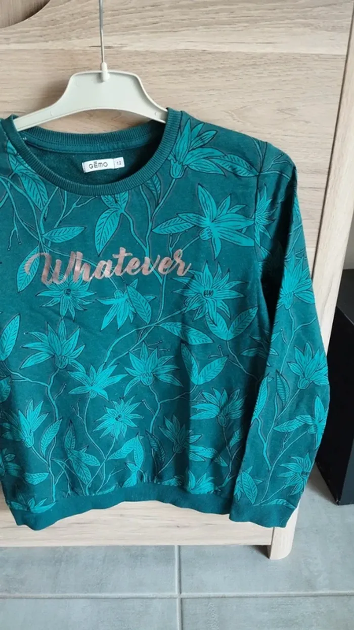 Sweat vert taille 12 ans Gémo fille - photo numéro 7