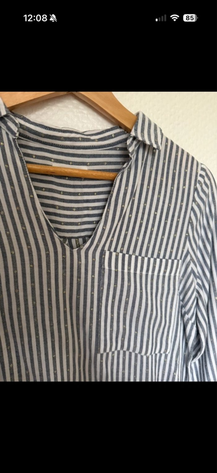 Blouse à rayures et doré - photo numéro 2