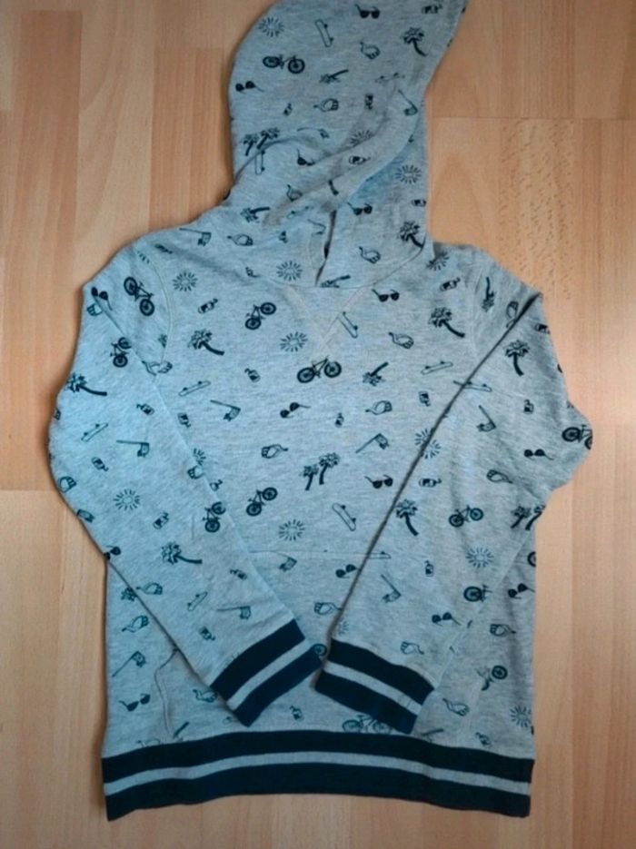 Lot T-shirt à manches longues et sweat à capuche gris imprimé La Redoute Gémo 8 ans - photo numéro 2