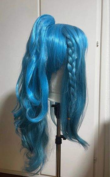 Wig ponytail bleu