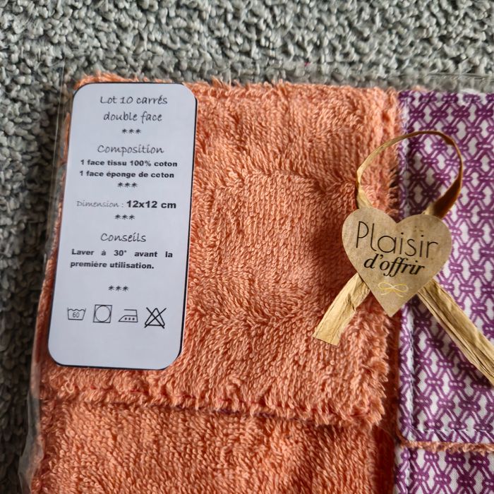 10 lingettes lavables 12x12 cm - photo numéro 3