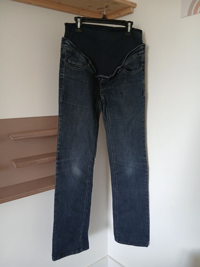 Jean de grossesse bleu foncé