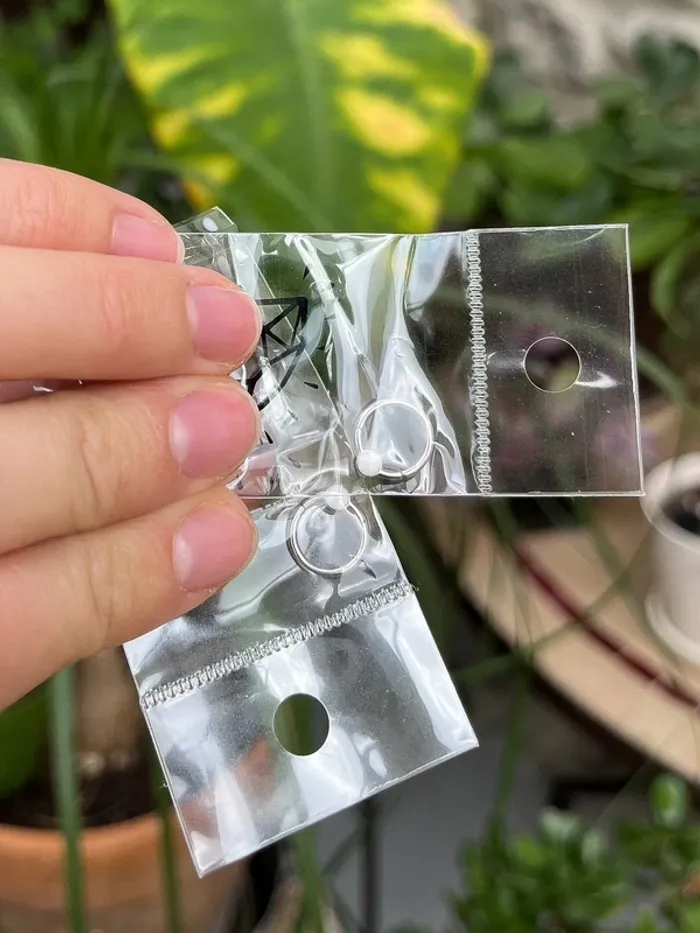 Lot 2 piercings Cristal argenté septum oreille anneau ring ear - photo numéro 3