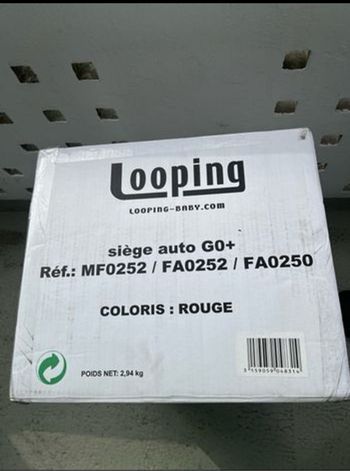 Poussette rouge + siège auto looping, rouge et noir