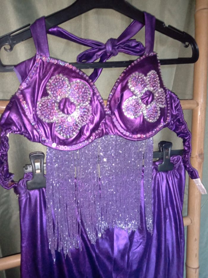 Costume danse orientale violet fait main - photo numéro 2