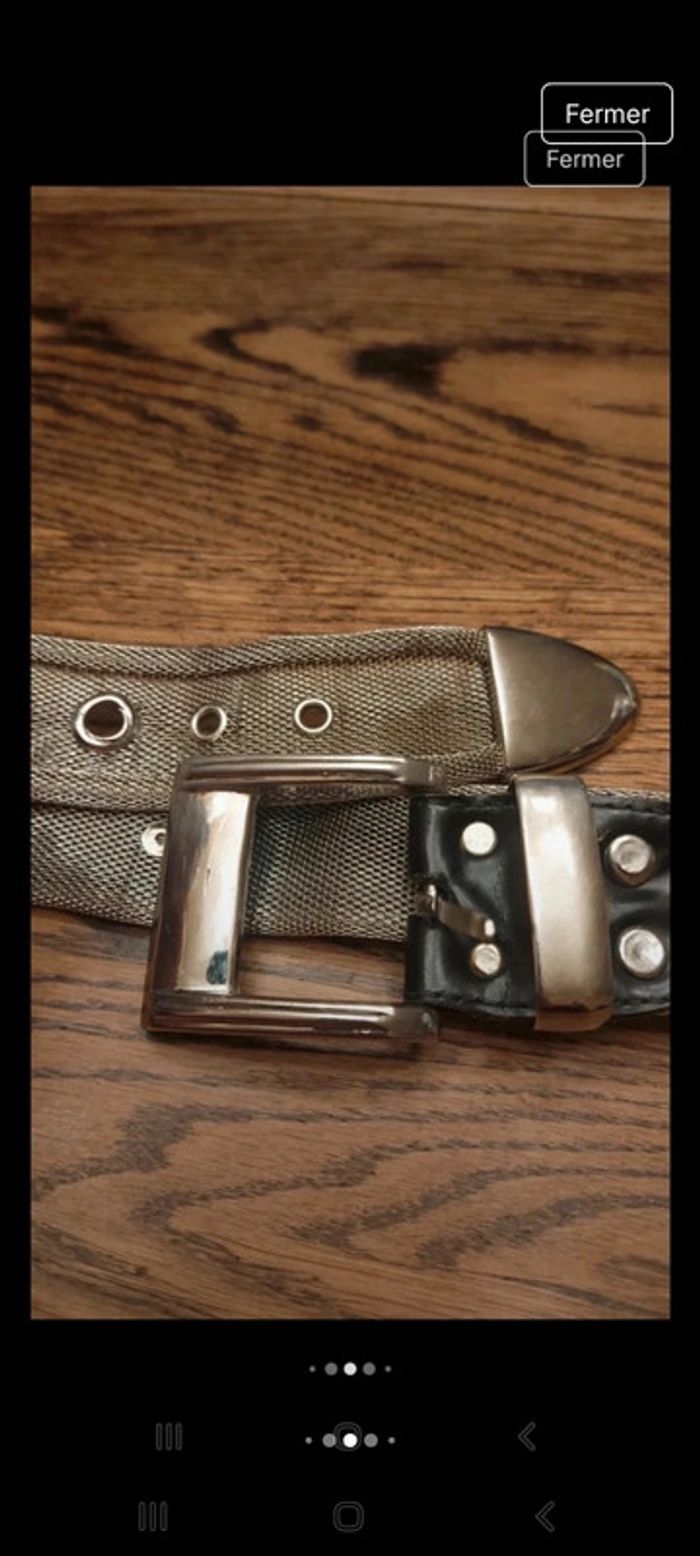 Ceinture en métal/cuir/aigles ajustable 80/90cm - photo numéro 13