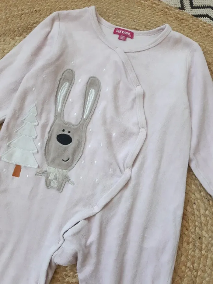 Pyjama rose lapin Pik Ouic 24 mois - photo numéro 2