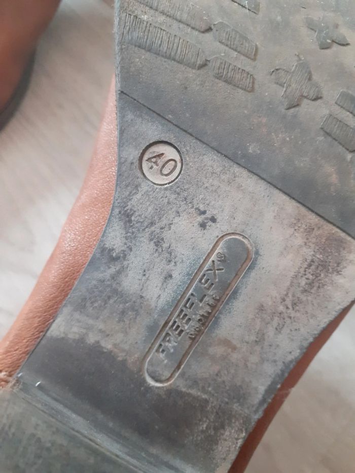Boots bottines cuir marron caramel 40 - photo numéro 4