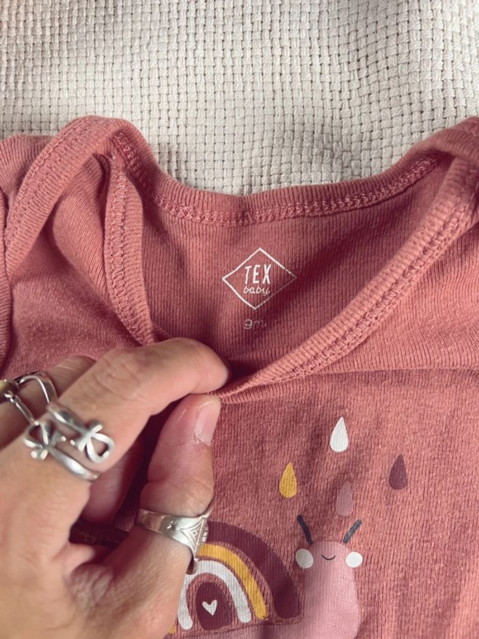 Lot de 3 bodies tex escargots arc en ciel - photo numéro 5