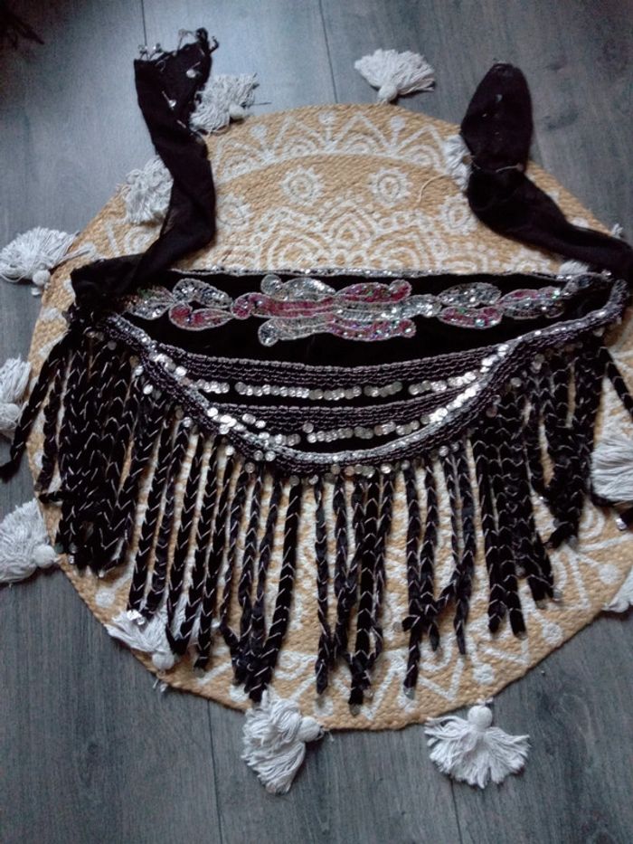 Foulard danse orientale velours luxe noir