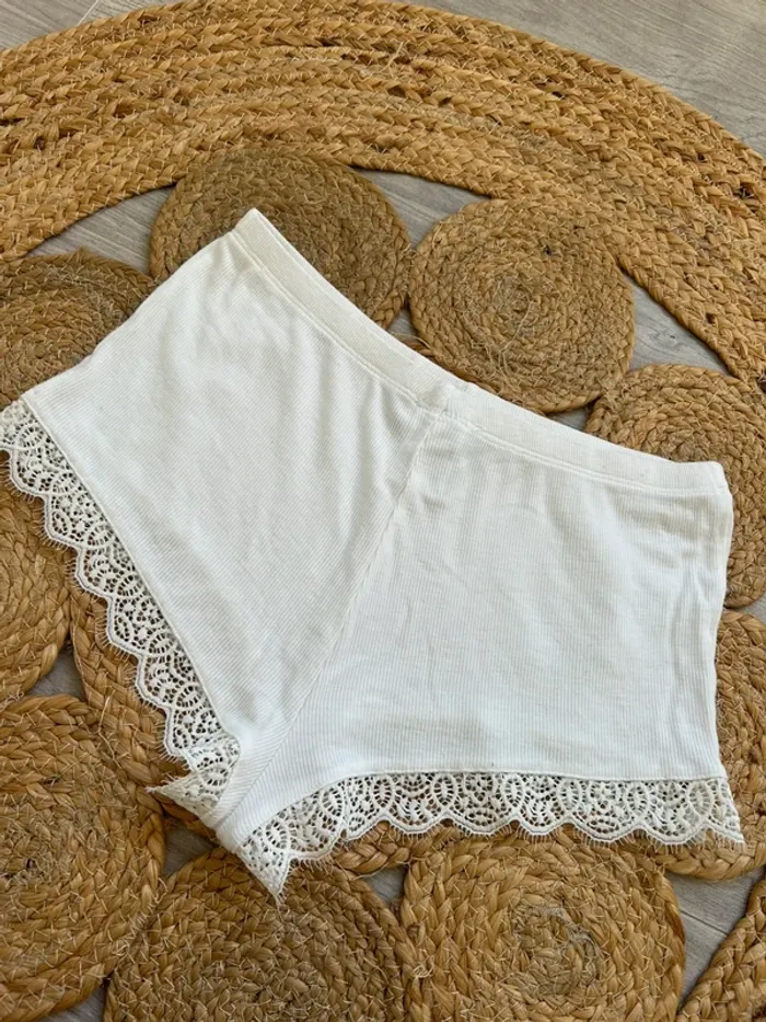 Short de pyjama blanc Etam taille S - photo numéro 3