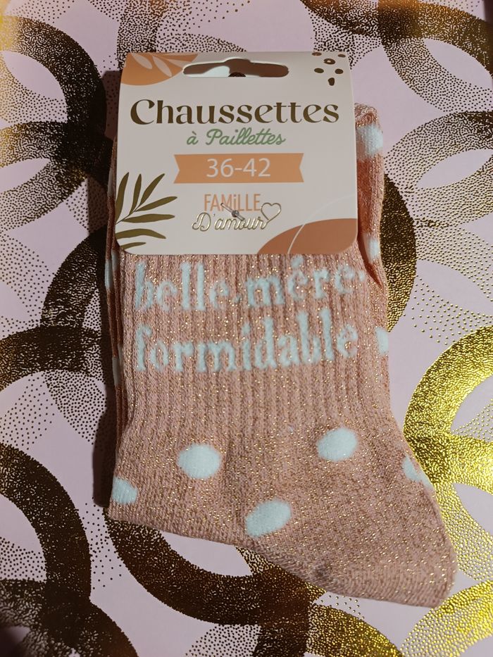 Chaussettes à paillettes message - photo numéro 4
