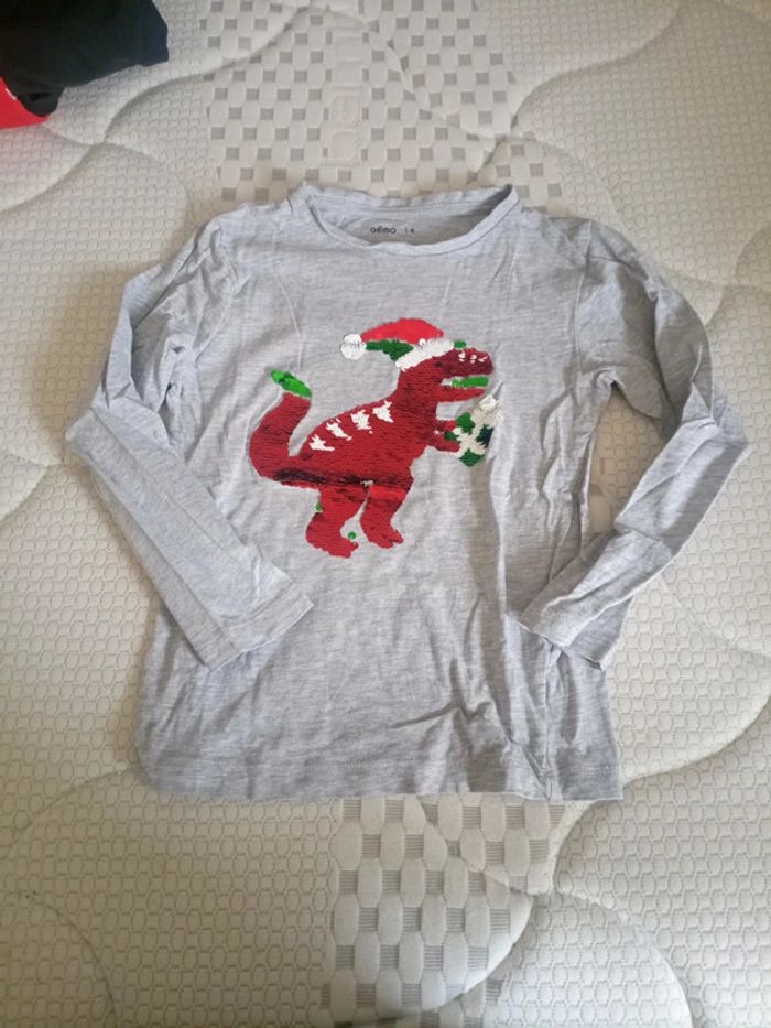T shirt manches longues dino sequin 6 ans