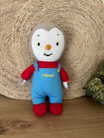 Doudou t choupi tchoupi bleu rouge jemini 28 cm 